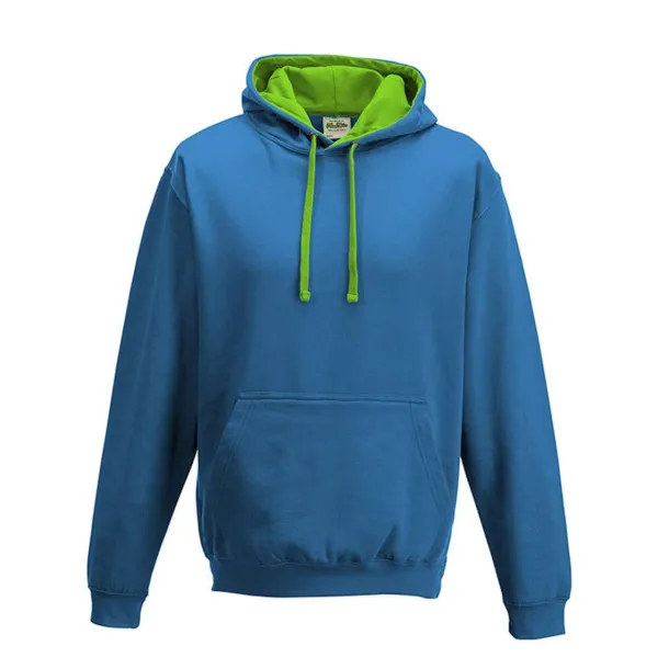  VARSITY HOODIE - Just Hoods Sapphire Blue Alien Green