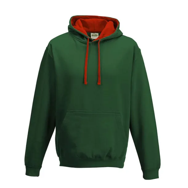  Varsitiy hoodica - Just Hoods Bottle Green Crvena