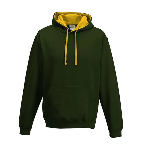  Varsitiy hoodica - Just Hoods Bottle Green Crvena