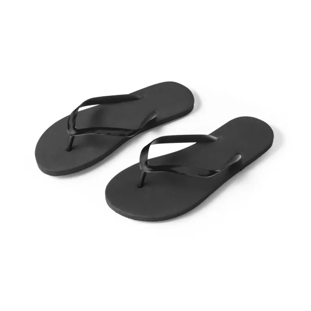 MAUPITI L / XL Comfortable slippers with PE sole and PVC strap Black