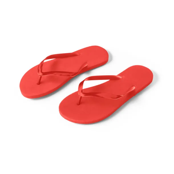 MAUPITI L / XL Comfortable slippers with PE sole and PVC strap Red