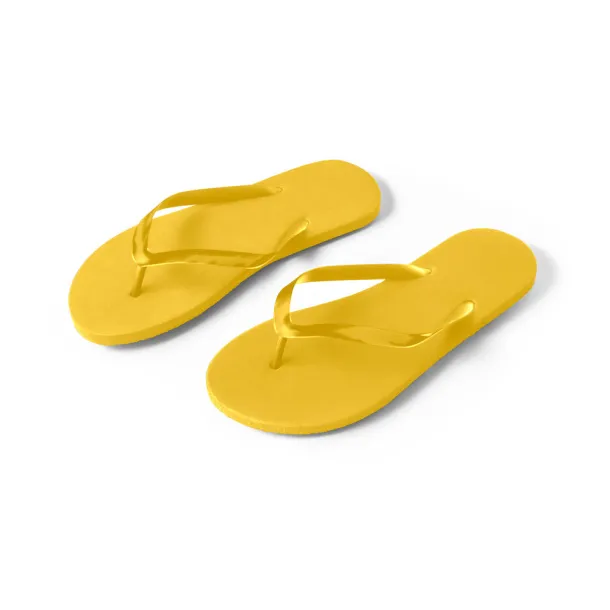 MAUPITI L / XL Comfortable slippers with PE sole and PVC strap Yellow