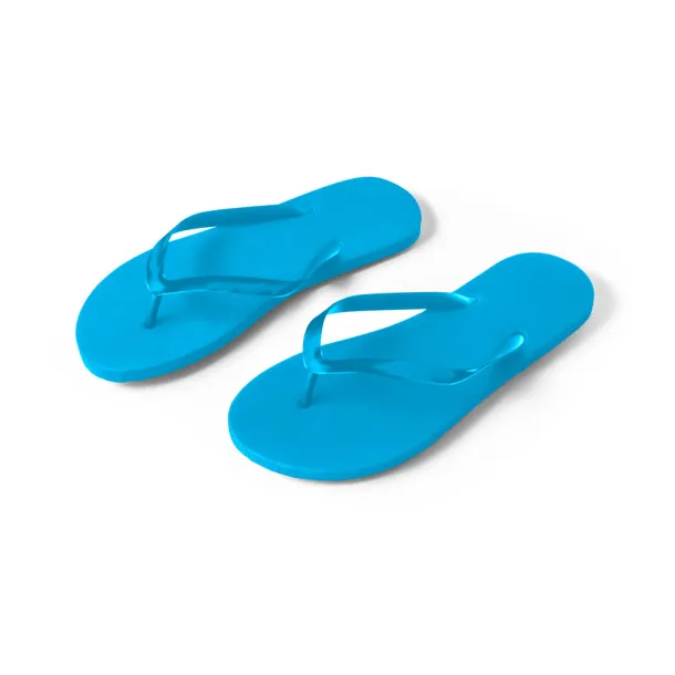 MAUPITI L / XL Comfortable slippers with PE sole and PVC strap Light blue