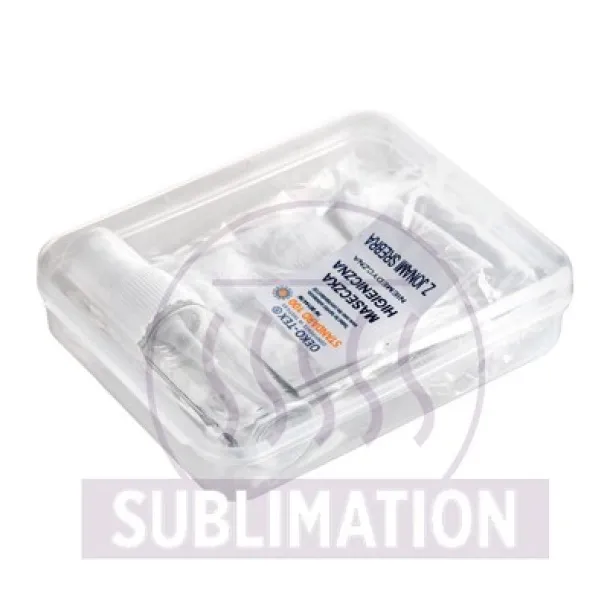  Set in box, spray bottle for disinfectant and reusable face mask with filter space and silver ions Bijela