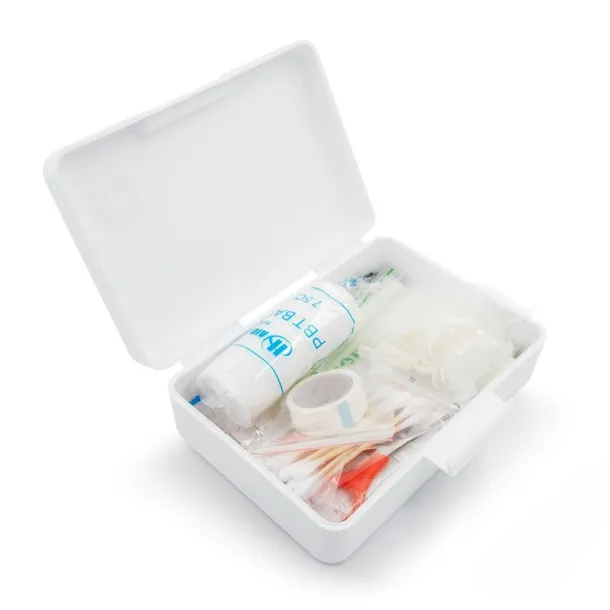  First aid kit in plastic case, 64 pcs white