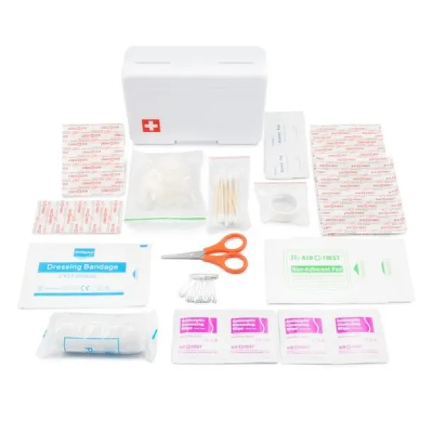  First aid kit in plastic case, 64 pcs Bijela