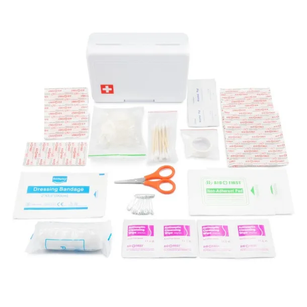  First aid kit in plastic case, 64 pcs Bijela
