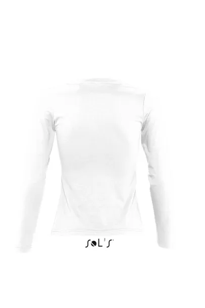  SOL'S MAJESTIC - WOMEN'S ROUND COLLAR LONG SLEEVE T-SHIRT - SOL'S White