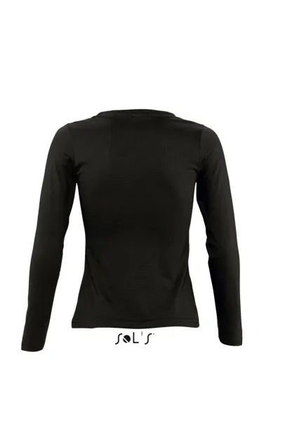  SOL'S MAJESTIC - WOMEN'S ROUND COLLAR LONG SLEEVE T-SHIRT - SOL'S Black