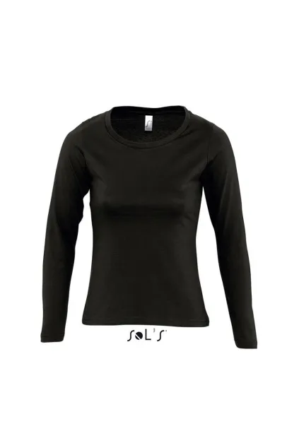  SOL'S MAJESTIC - WOMEN'S ROUND COLLAR LONG SLEEVE T-SHIRT - SOL'S Black