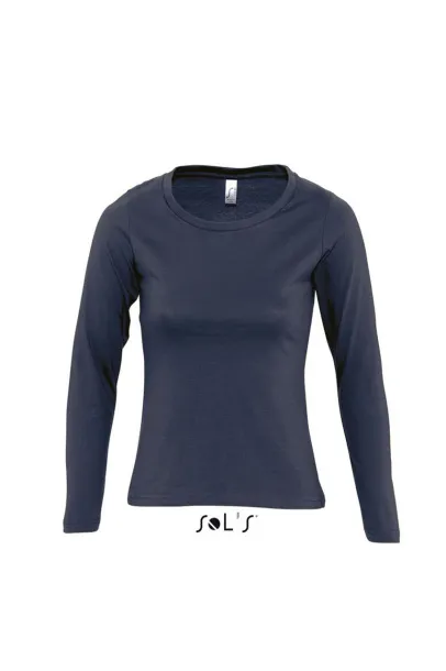  SOL'S MAJESTIC - WOMEN'S ROUND COLLAR LONG SLEEVE T-SHIRT - SOL'S Navy