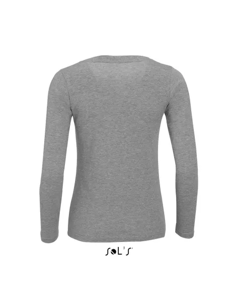  SOL'S MAJESTIC - WOMEN'S ROUND COLLAR LONG SLEEVE T-SHIRT - SOL'S Grey Melange