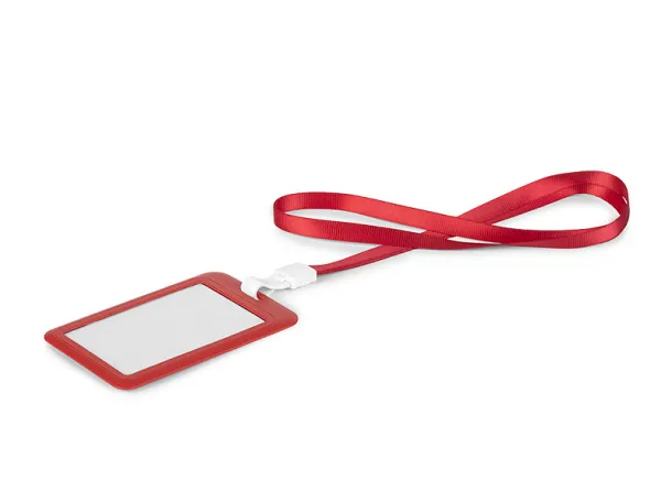 CARTER ID card holder with polyester lanyard Red