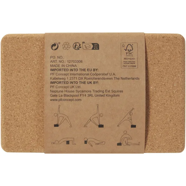 Trikona cork yoga brick Natural