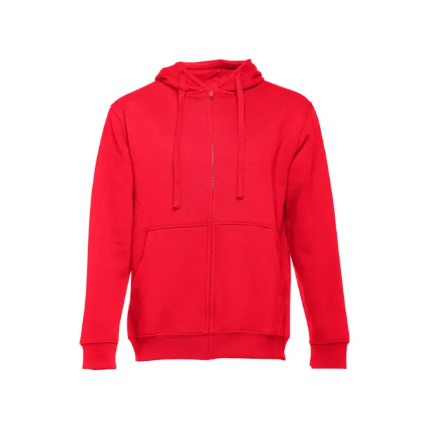 AMSTERDAM Men's hooded full zipped sweatshirt Red