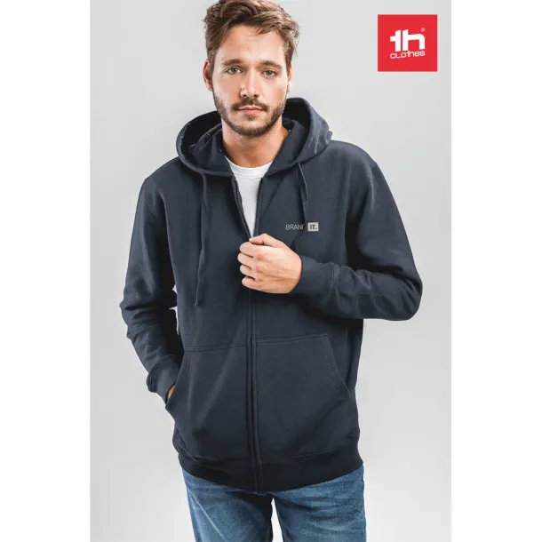 AMSTERDAM Men's hooded full zipped sweatshirt Navy Blue