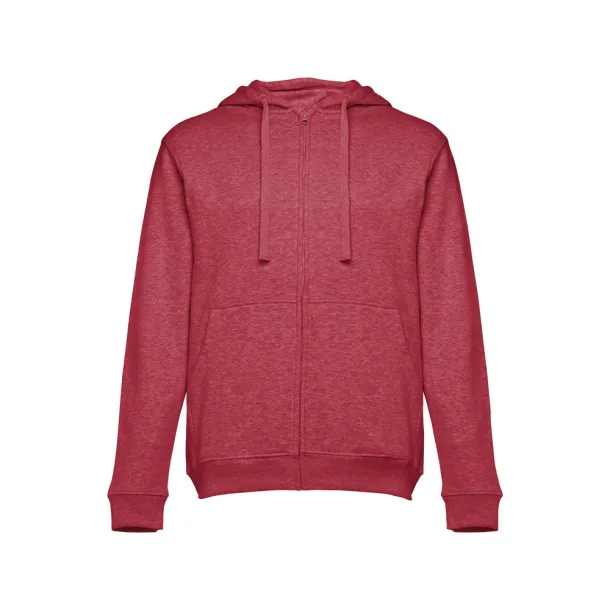 AMSTERDAM Men's hooded full zipped sweatshirt Heather red