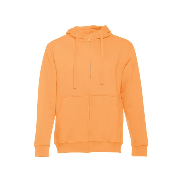 AMSTERDAM Men's hooded full zipped sweatshirt Coral orange