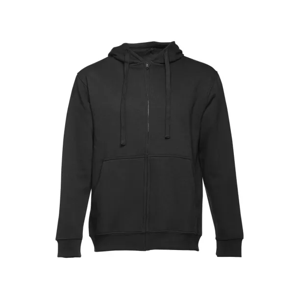 AMSTERDAM Men's hooded full zipped sweatshirt Black