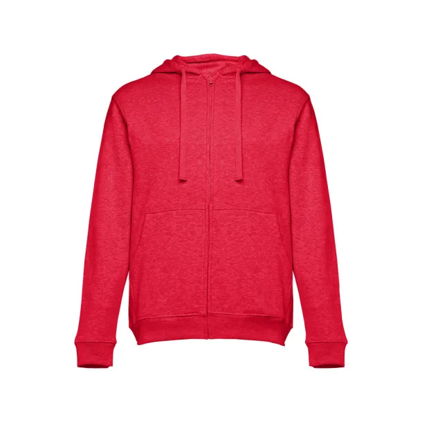 AMSTERDAM Men's hooded full zipped sweatshirt Heather red