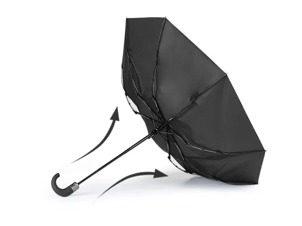 SMITH foldable windproof umbrella with automatic open/close function - CASTELLI Black