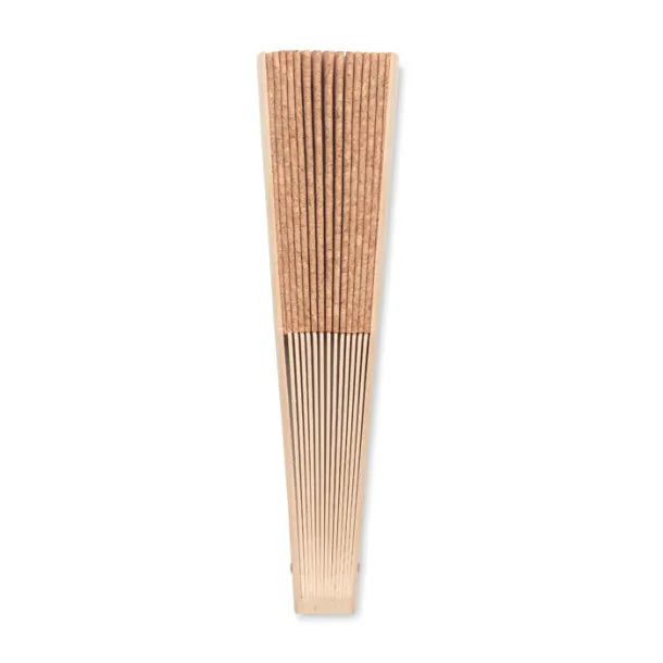 FANNY CORK wooden hand fan in cork finish Beige