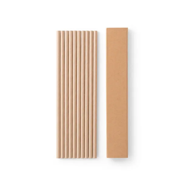 LAMONE Set of 10 kraft paper straws Natural