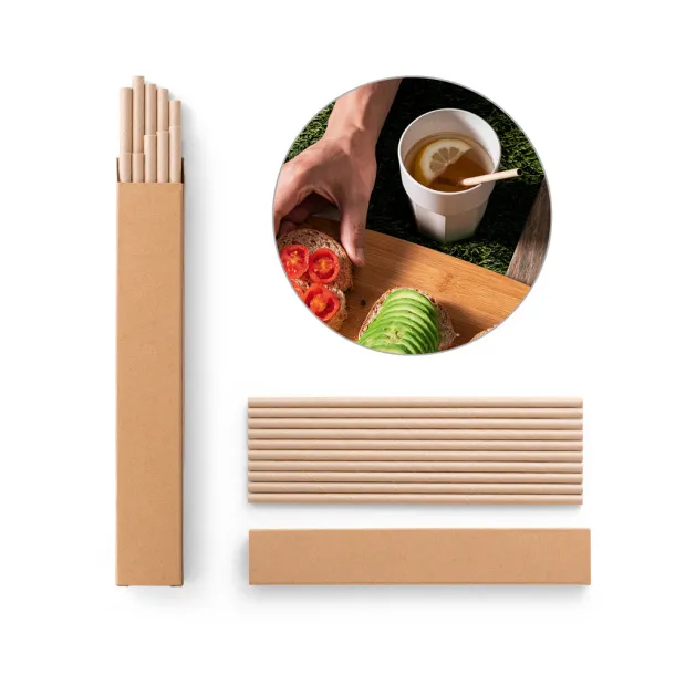 LAMONE Set of 10 kraft paper straws