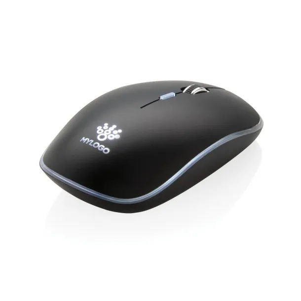  Printed sample Light up logo wireless mouse Black