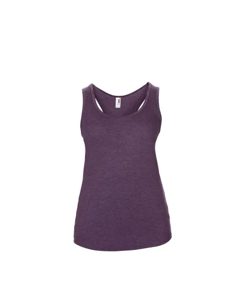  WOMEN’S TRI-BLEND RACERBACK TANK - Anvil Heather Aubergine