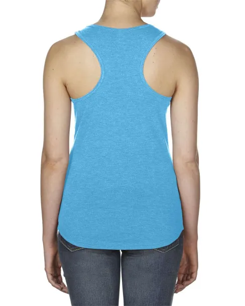  WOMEN’S TRI-BLEND RACERBACK TANK - Anvil Heather Caribbean Blue