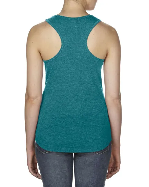  WOMEN’S TRI-BLEND RACERBACK TANK - Anvil Heather Galapagos Blue