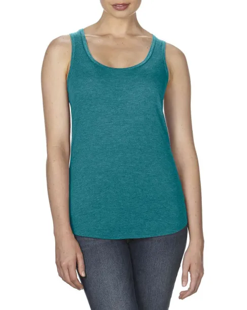  WOMEN’S TRI-BLEND RACERBACK TANK - Anvil Heather Galapagos Blue