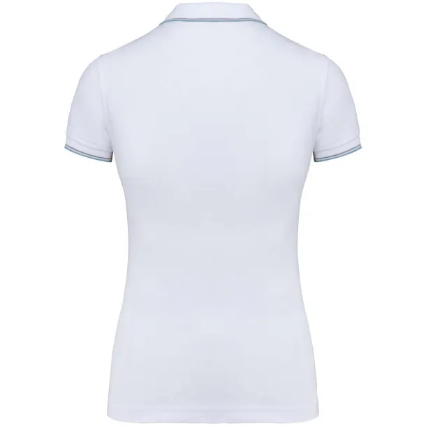  LADIES' SHORT-SLEEVED POLO SHIRT - Kariban White Sky blue