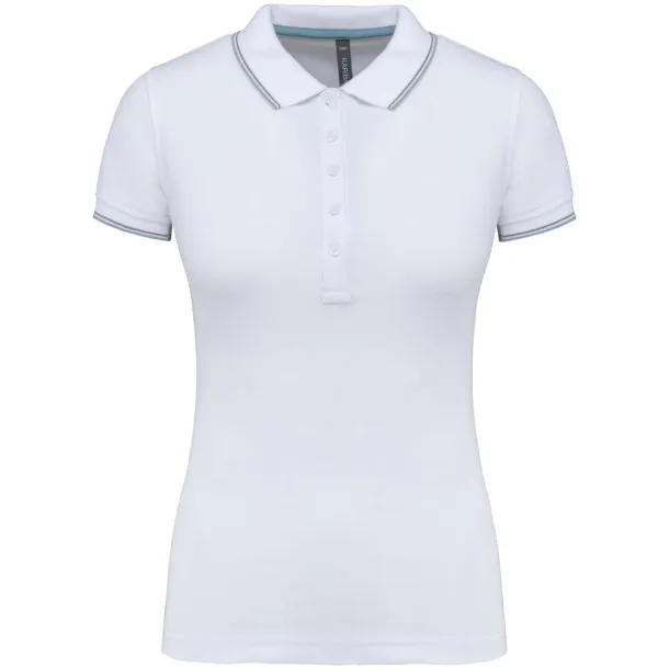  LADIES' SHORT-SLEEVED POLO SHIRT - Kariban White Sky blue