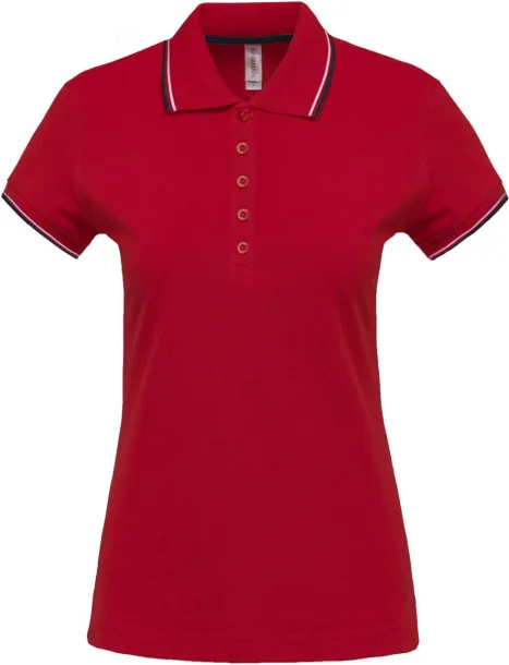  LADIES' SHORT-SLEEVED POLO SHIRT - Kariban Red Navy