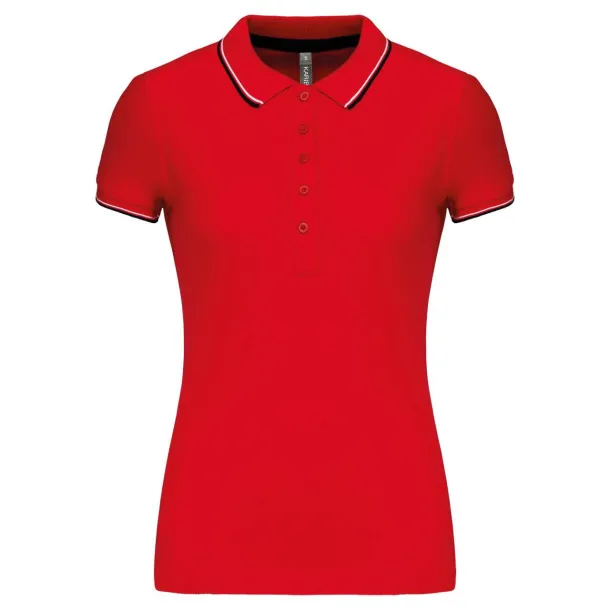  LADIES' SHORT-SLEEVED POLO SHIRT - Kariban Red Navy