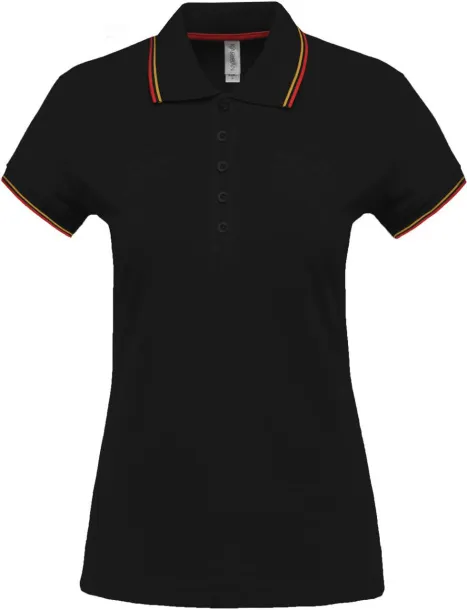  Ženska polo majica kratkih rukava, 220 g/m2 - Kariban Crna Crvena