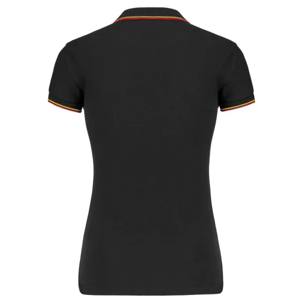  Ženska polo majica kratkih rukava, 220 g/m2 - Kariban Crna Crvena