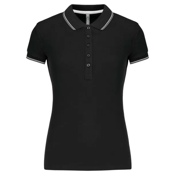 Ženska polo majica kratkih rukava, 220 g/m2 - Kariban Crna Crvena