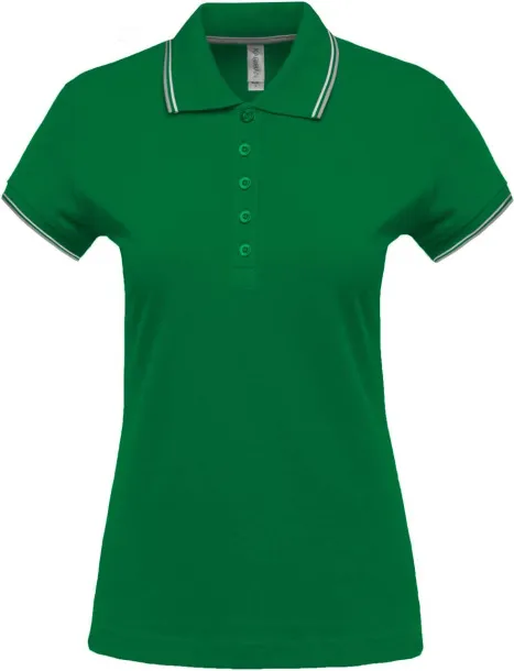  LADIES' SHORT-SLEEVED POLO SHIRT - Kariban Kelly Green Light Grey