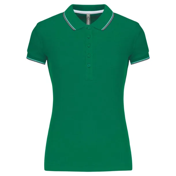  LADIES' SHORT-SLEEVED POLO SHIRT - Kariban Kelly Green Light Grey