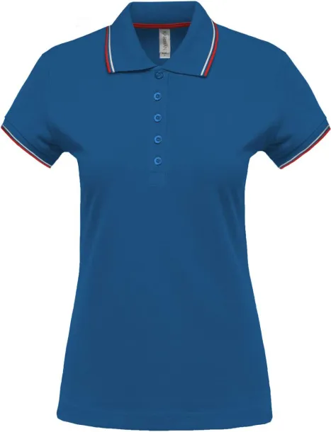  LADIES' SHORT-SLEEVED POLO SHIRT - Kariban Light Royal Blue Red