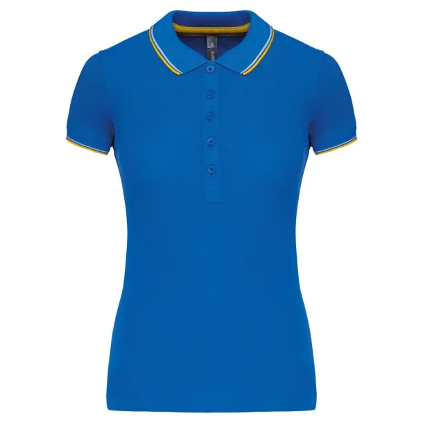  LADIES' SHORT-SLEEVED POLO SHIRT - Kariban Light Royal Blue Yellow