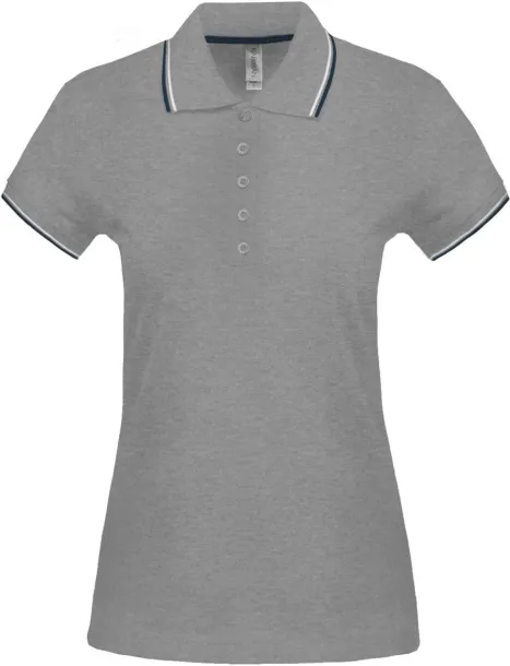  LADIES' SHORT-SLEEVED POLO SHIRT - Kariban Oxford Grey Navy