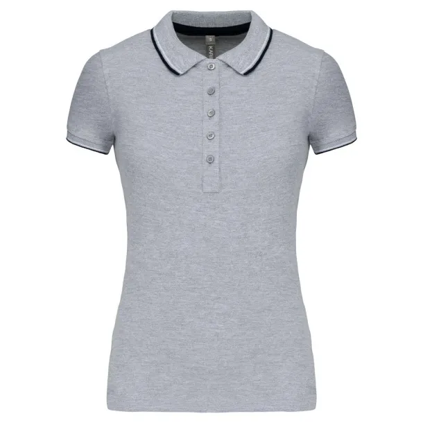  LADIES' SHORT-SLEEVED POLO SHIRT - Kariban Oxford Grey Navy