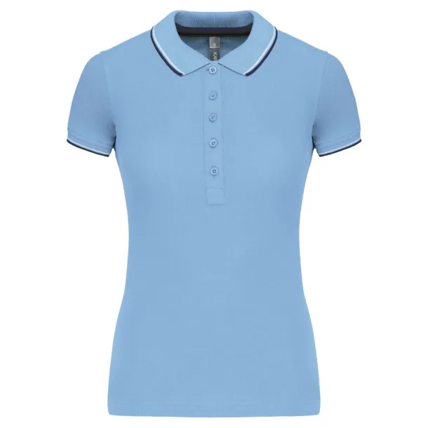  LADIES' SHORT-SLEEVED POLO SHIRT - Kariban Sky blue Navy