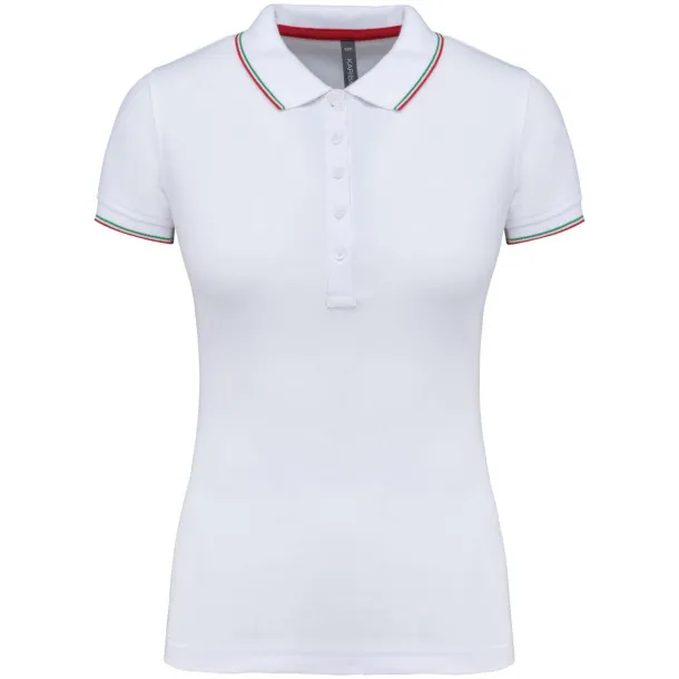  LADIES' SHORT-SLEEVED POLO SHIRT - Kariban Bijela Crvena