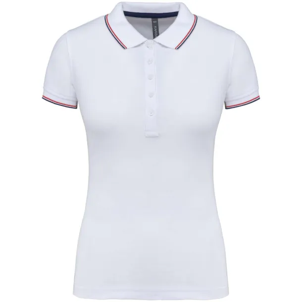  LADIES' SHORT-SLEEVED POLO SHIRT - Kariban White Navy