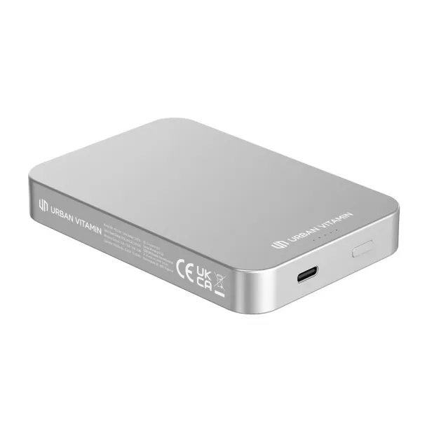  Urban Vitamin Compton prijenosna baterija od RCS plastike/aluminja, 10 000 mAh - Urban Vitamin Srebrna